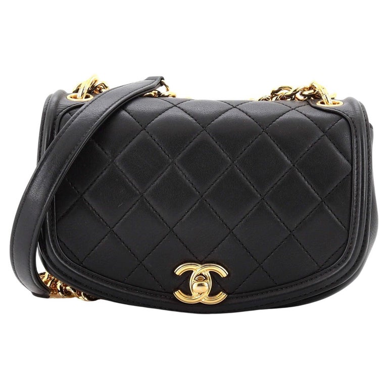 Chanel Underline Saddle Flap Bag Quilted Calfskin Mini For Sale at 1stDibs