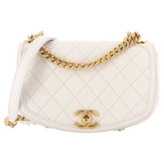 Chanel Underline Saddle Flap Bag Quilted Calfskin Small
