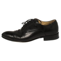 Chanel Uniform Black Leather Lace Up Oxford Size 43