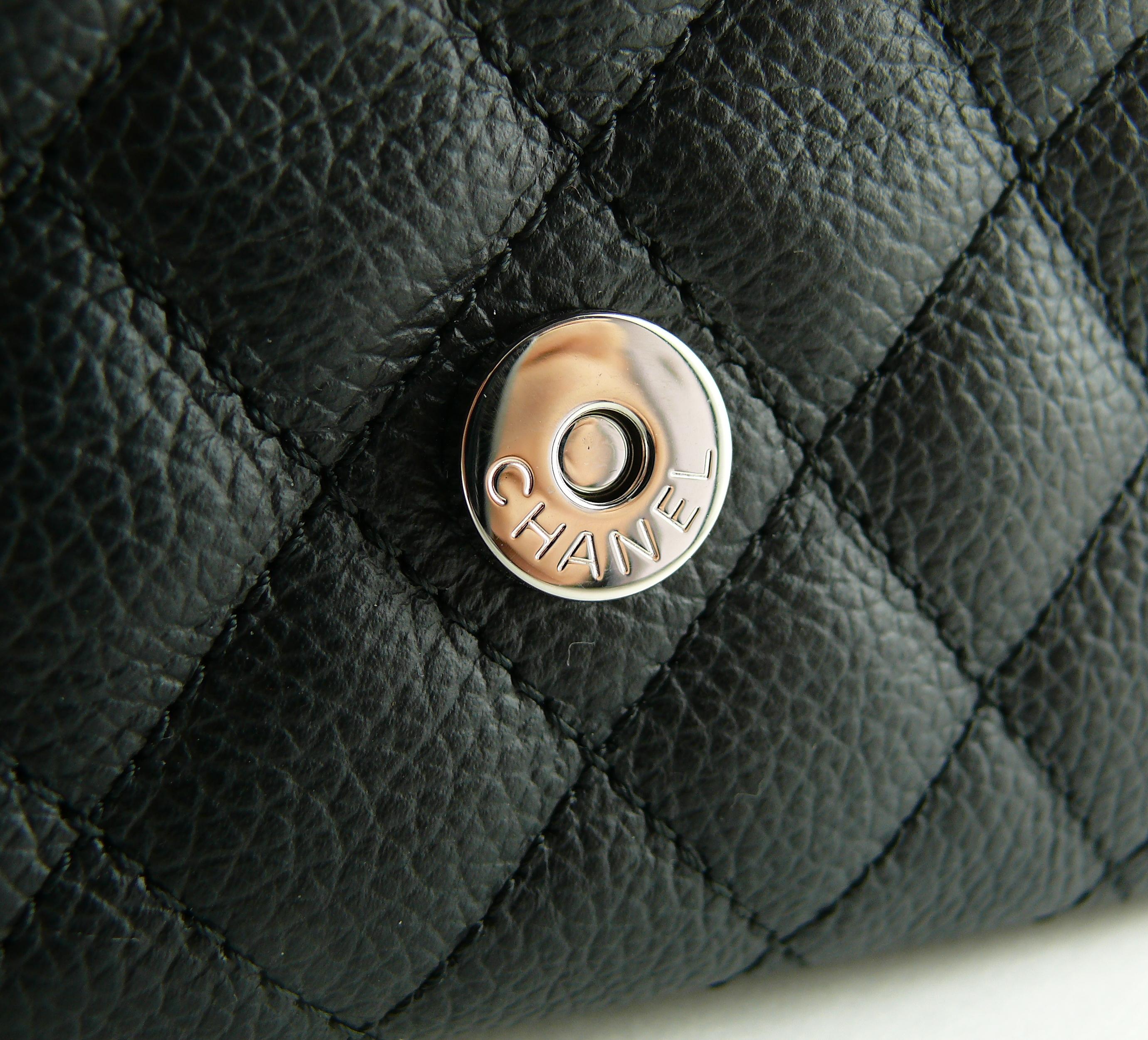 Chanel Uniform Black Quilted Grained Leather Waist-Belt Bag 5