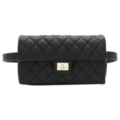 Chanel Uniform Caviar Leather Black Belt Bag	