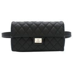 Chanel Uniform Caviar Leather Black Belt Bag