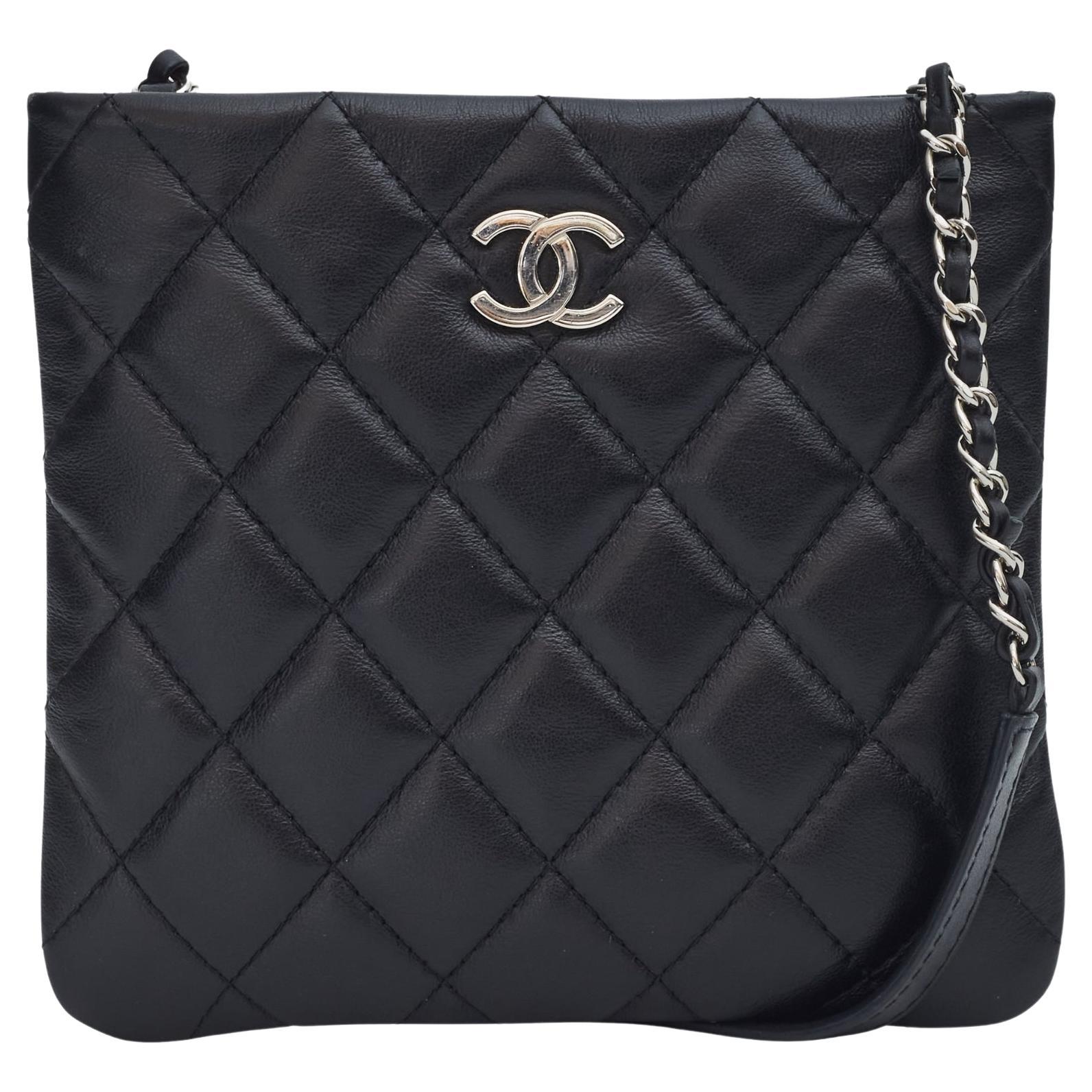 Chanel Handbag Quilted Crossbody Bag - 493 For Sale on 1stDibs  black  leather quilted crossbody bag, chanel quilted crossbody, black quilted  leather crossbody bag