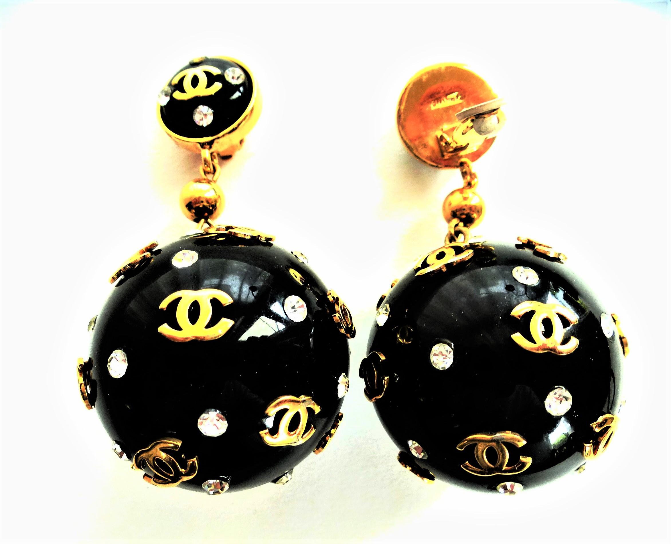 chanel ball earrings