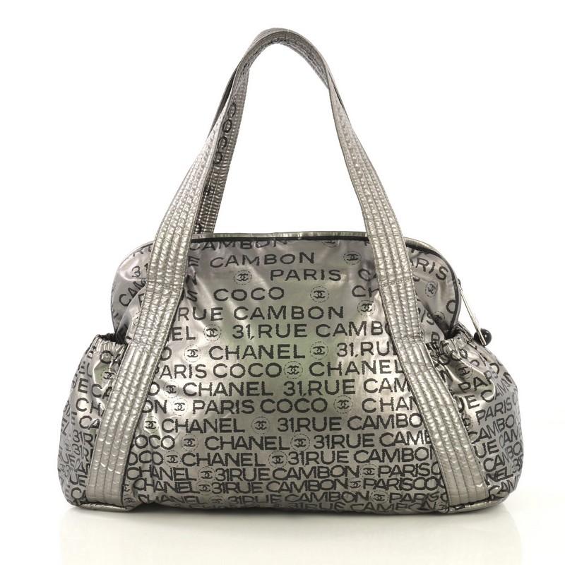 Chanel Unlimited Bowling Bag Printed Nylon Large In Good Condition In NY, NY