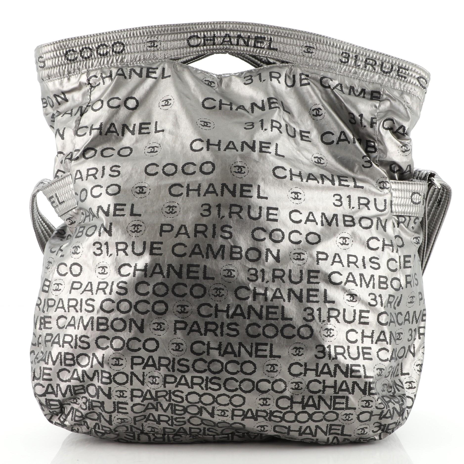 Gray Chanel Unlimited Messenger Bag Nylon Large