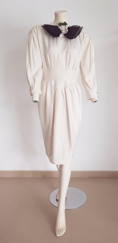 CHANEL "Unworn" Haute Couture White Silk and Cashmere Camellia Flower.