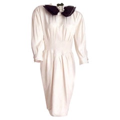 CHANEL "Unworn" Haute Couture White Silk and Cashmere Camellia Flower.