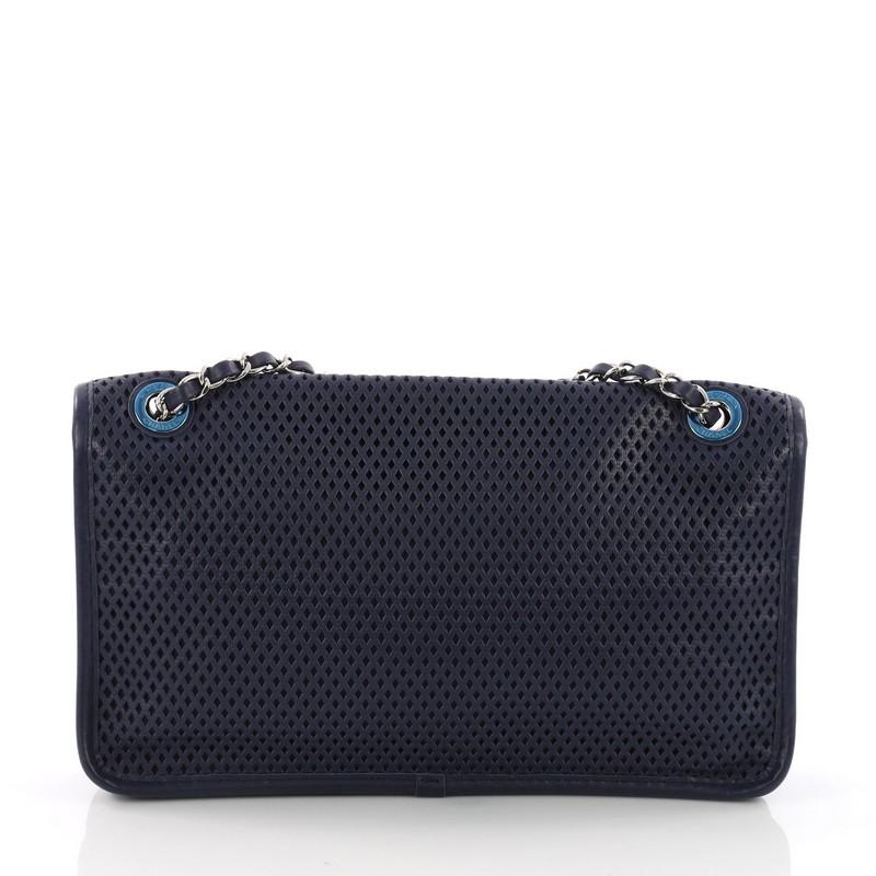 Chanel Up In The Air Flap Bag Perforated Leather Medium In Good Condition In NY, NY