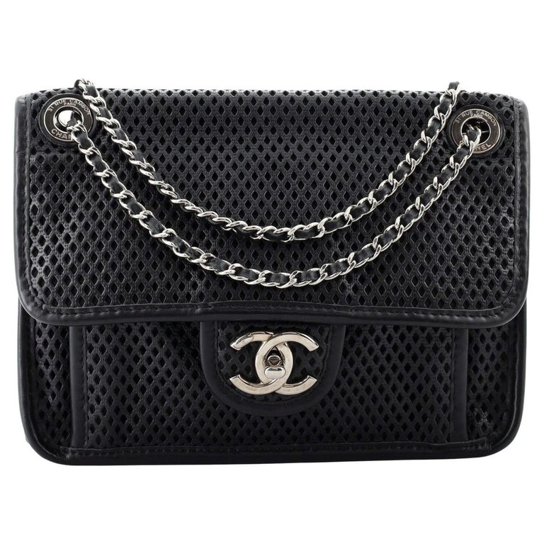 Chanel Up The Air Flap Bag Perforated Leather Small at 1stDibs