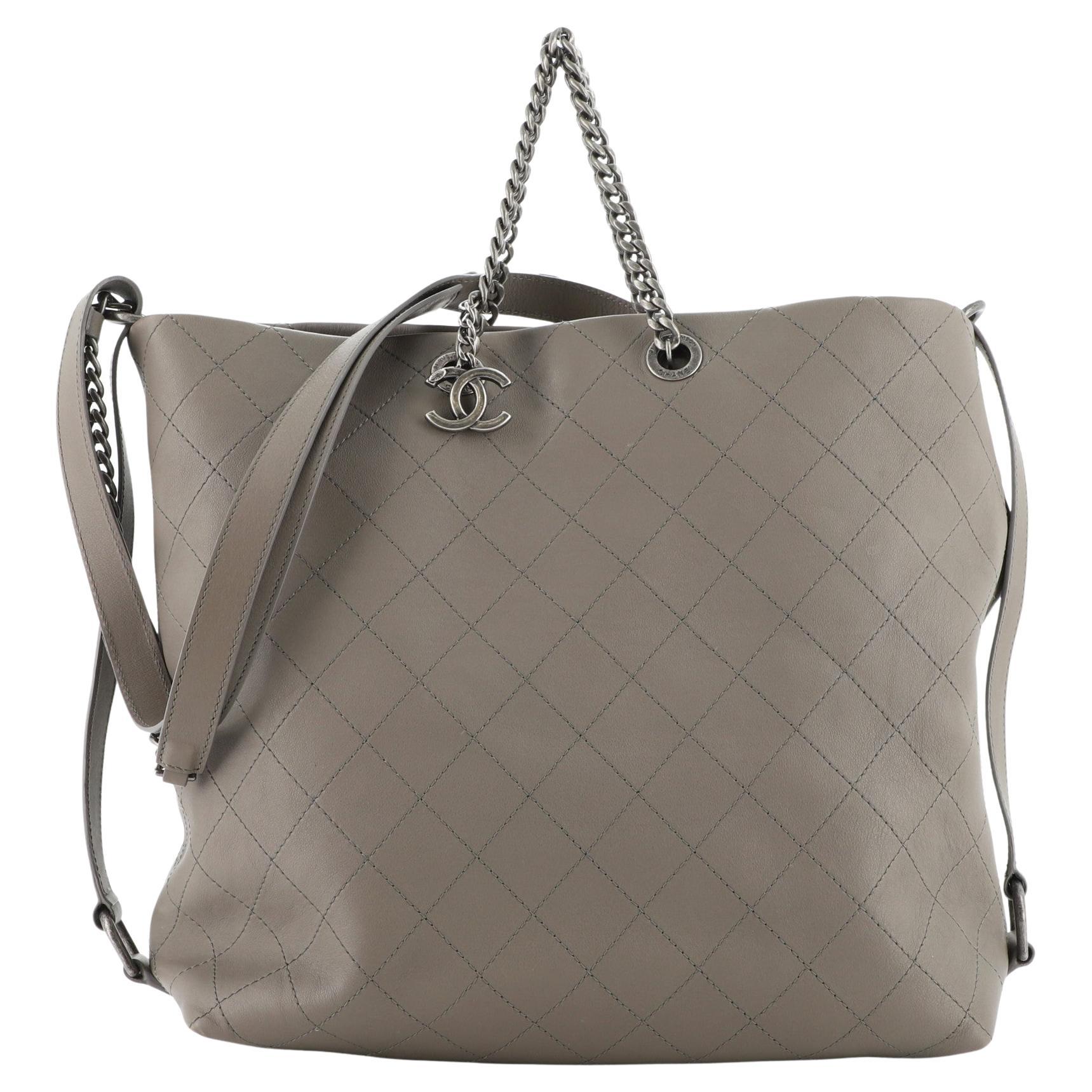 Chanel Urban Allure Chain Handle Hobo Stitched Calfskin Medium