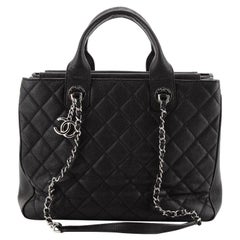 Chanel Urban Companion Top Handle Shopping Tote Quilted Caviar Medium