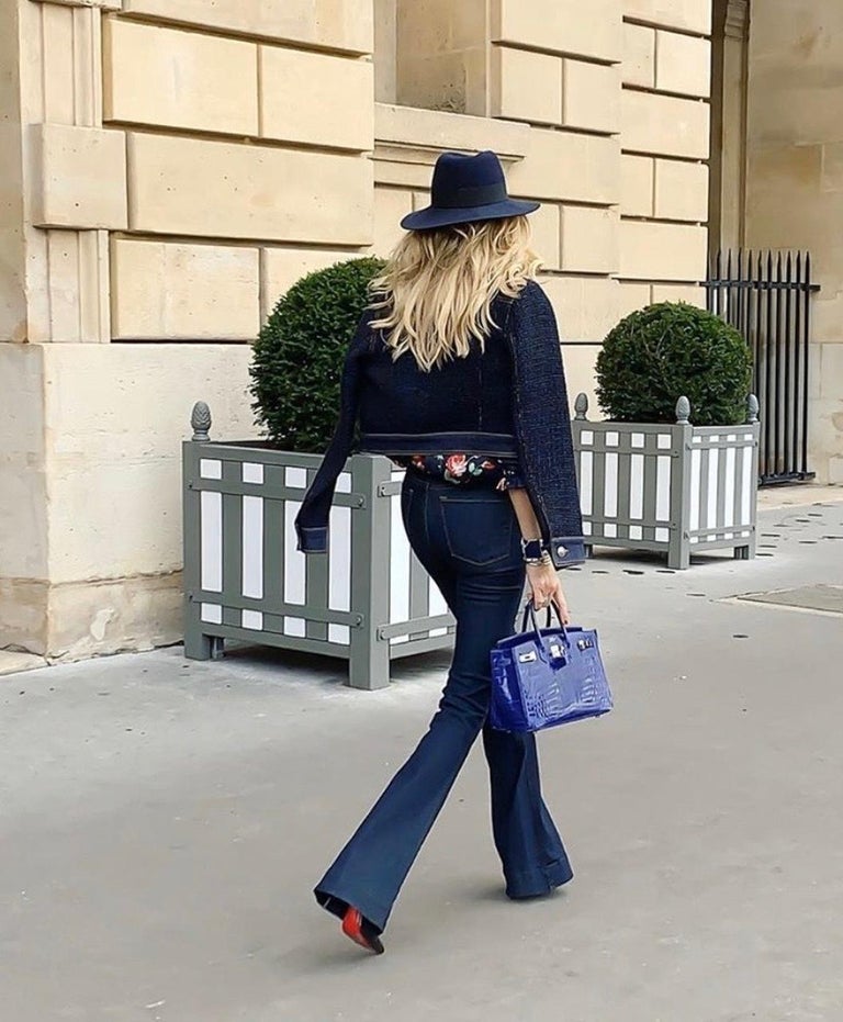 Chanel Iconic Urban Couture Navy Tweed and Denim Jacket 38 FR at