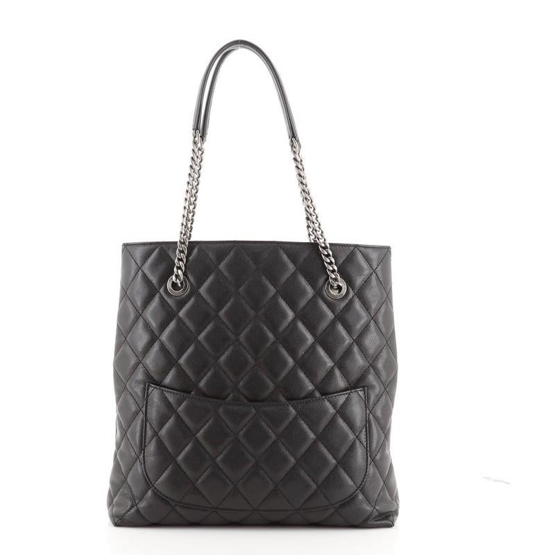 Black Chanel Urban Delight Chain Tote Quilted Caviar Large For Sale