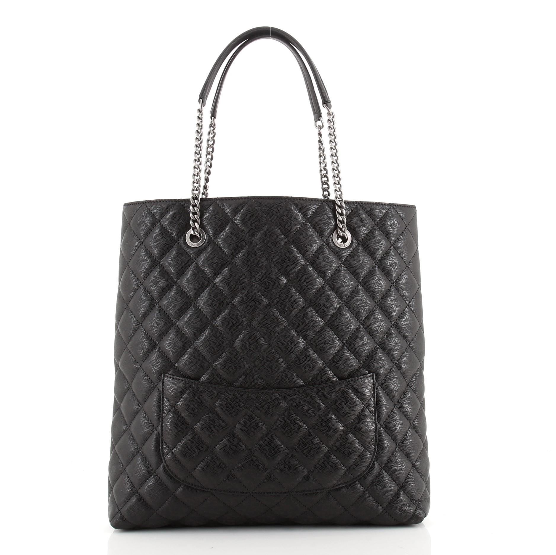 Chanel Urban Delight Chain Tote Quilted Caviar Large In Good Condition In NY, NY