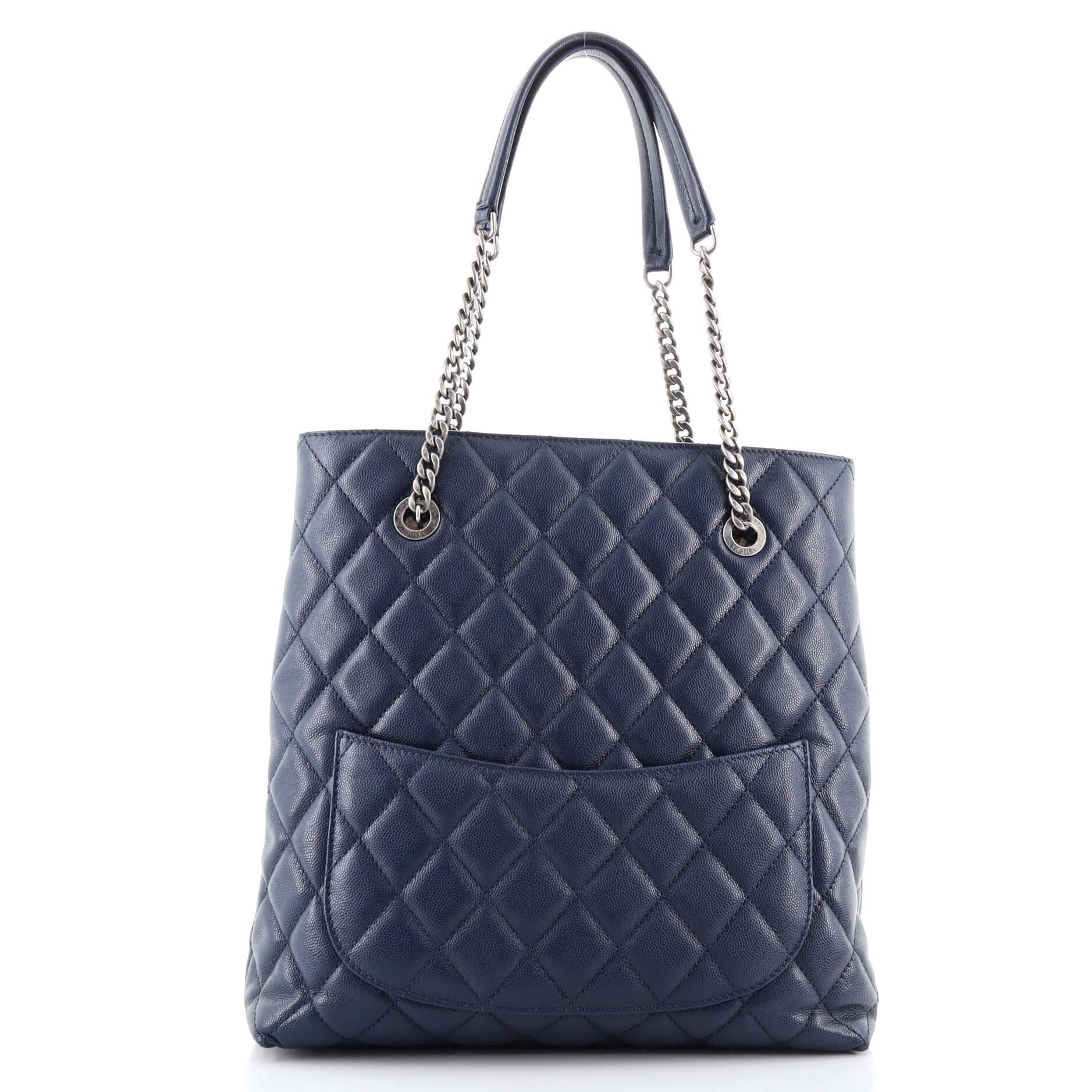 Chanel Urban Delight Chain Tote Quilted Caviar Small In Good Condition In NY, NY