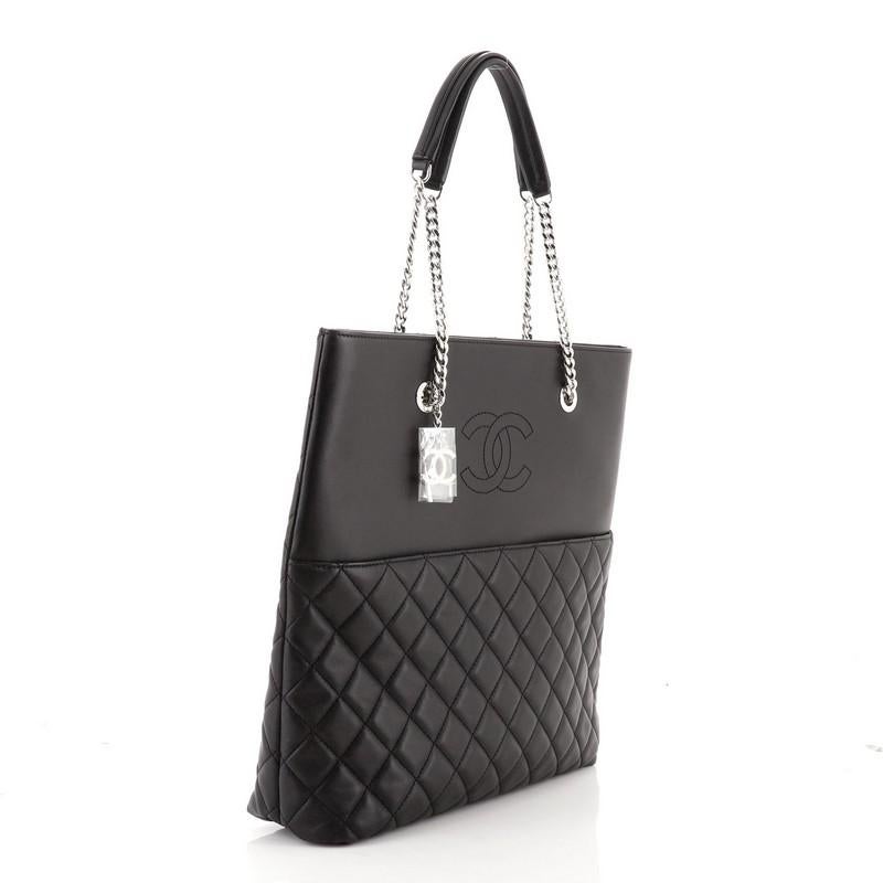 Black Chanel Urban Delight Chain Tote Quilted Lambskin Large