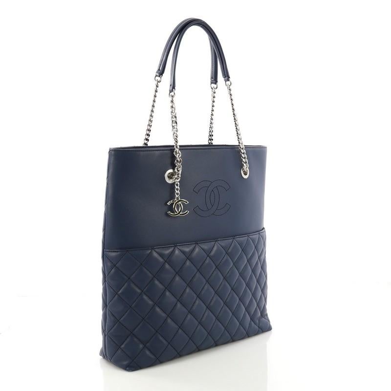 Black Chanel Urban Delight Chain Tote Quilted Lambskin Medium