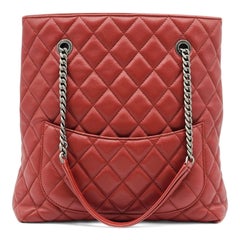 Chanel Urban Delight Quilted Leather Chain Tote in Red