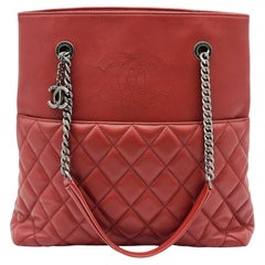 Chanel Urban Delight Quilted Leather Chain Tote in Red