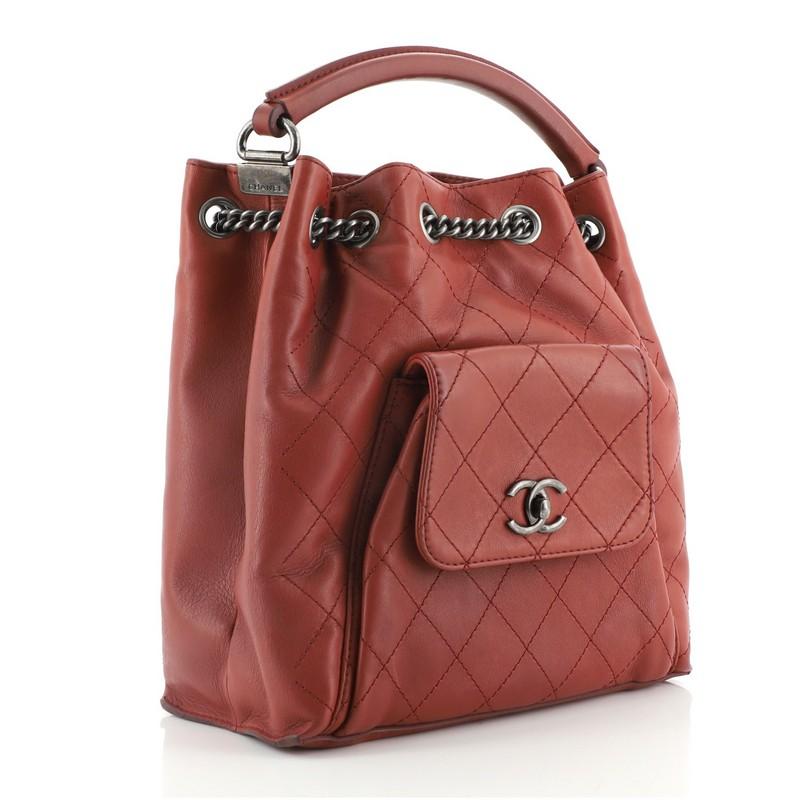 Brown Chanel Urban Luxury Backpack Quilted Calfskin Medium
