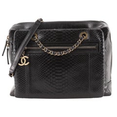 Chanel Urban Mix Zipped Tote Quilted Glazed Calfskin and Python Medium