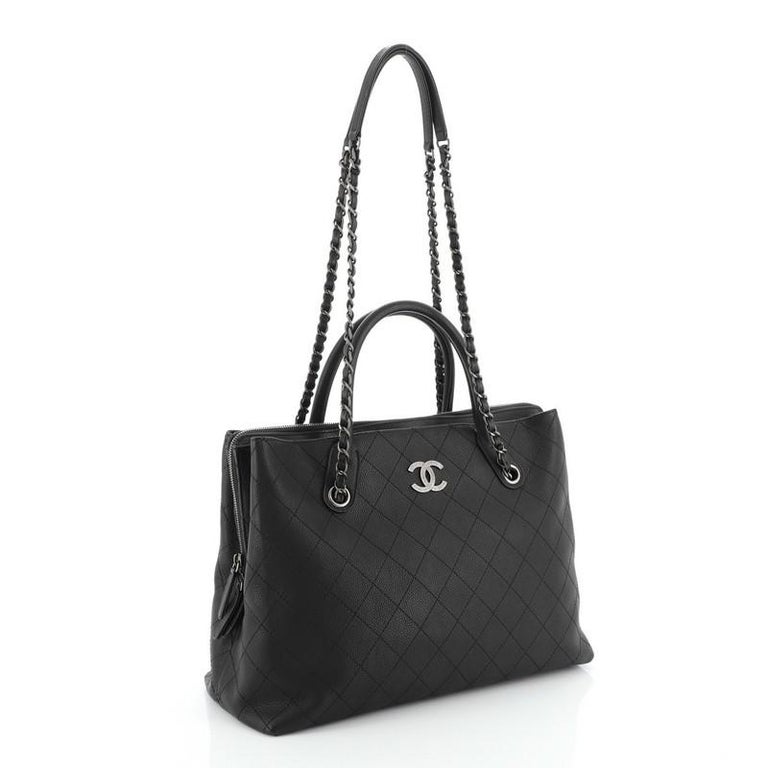CHANEL Caviar Quilted Large Shopping Tote Black 1301305