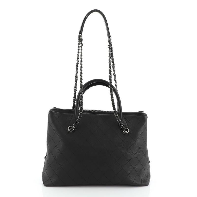 chanel quilted large shopper handbag