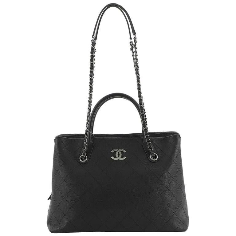 CHANEL Caviar Quilted Large CC Shopping Tote Black 1270882