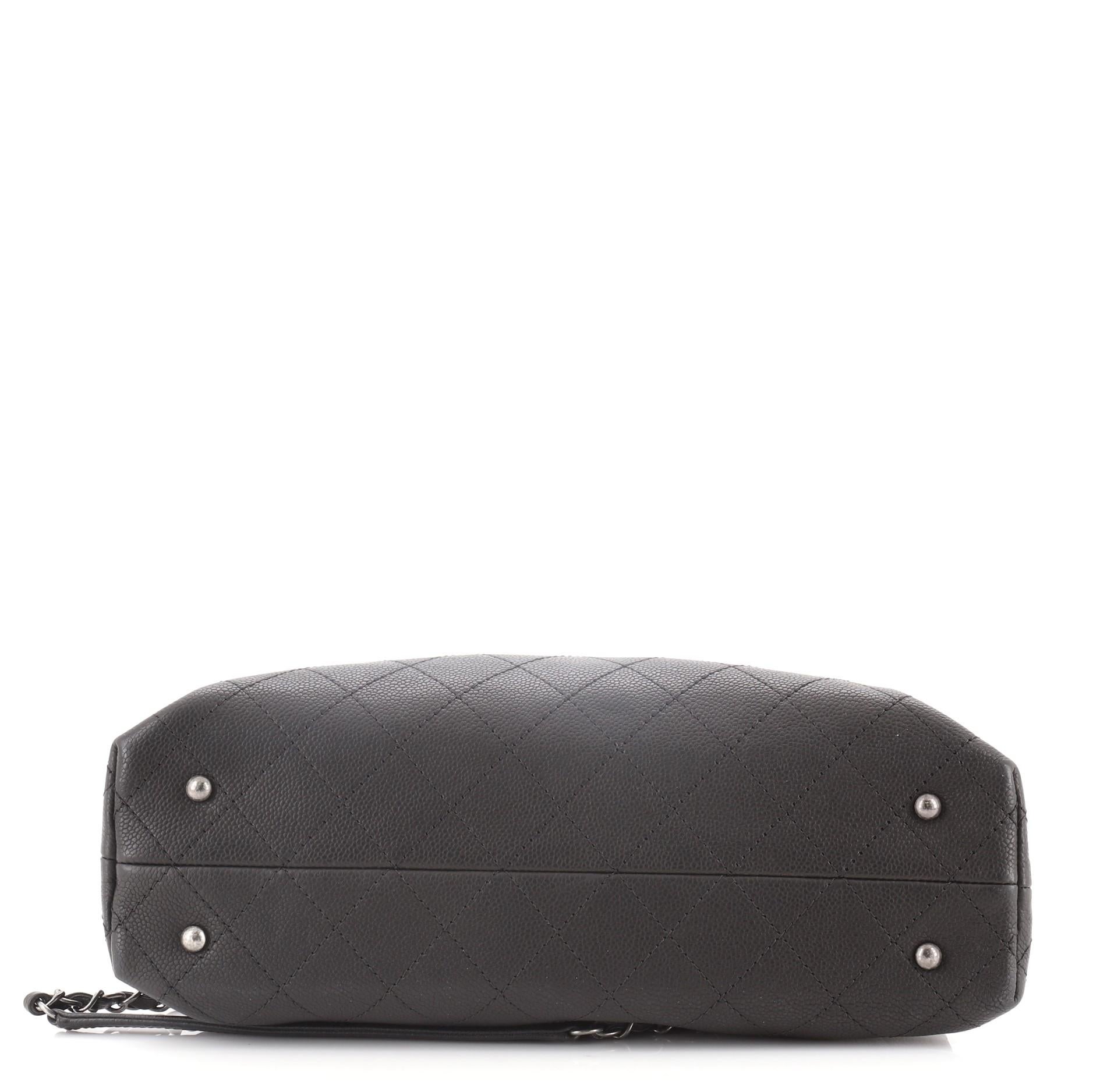 Women's Chanel Urban Shopping Tote Quilted Caviar Small