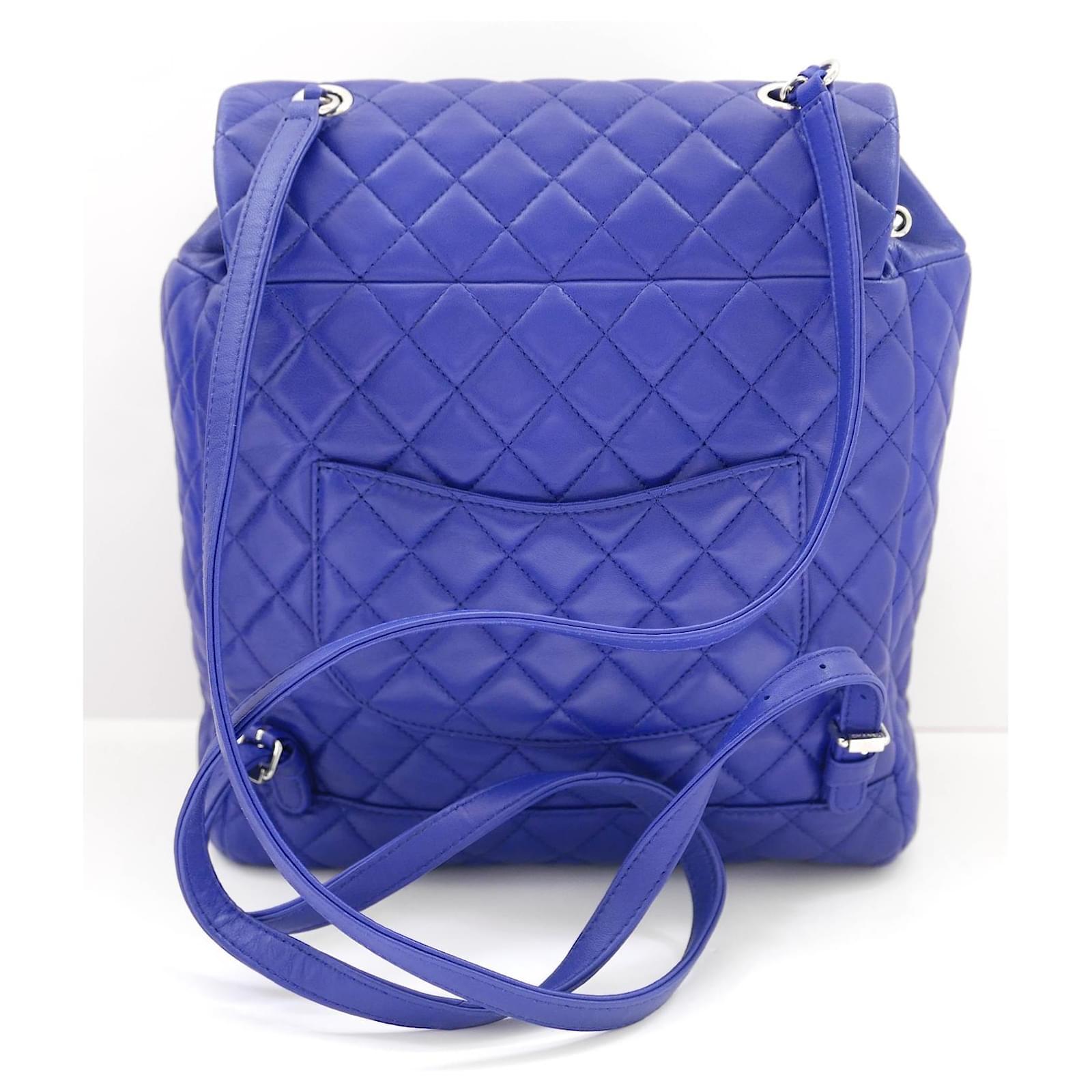 Chanel Urban Spirit Backpack Blue Lamb Leather For Sale 1