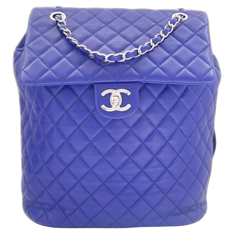 Chanel Urban Spirit Backpack Circa 2010 Blue Lamb Leather  display picture 2