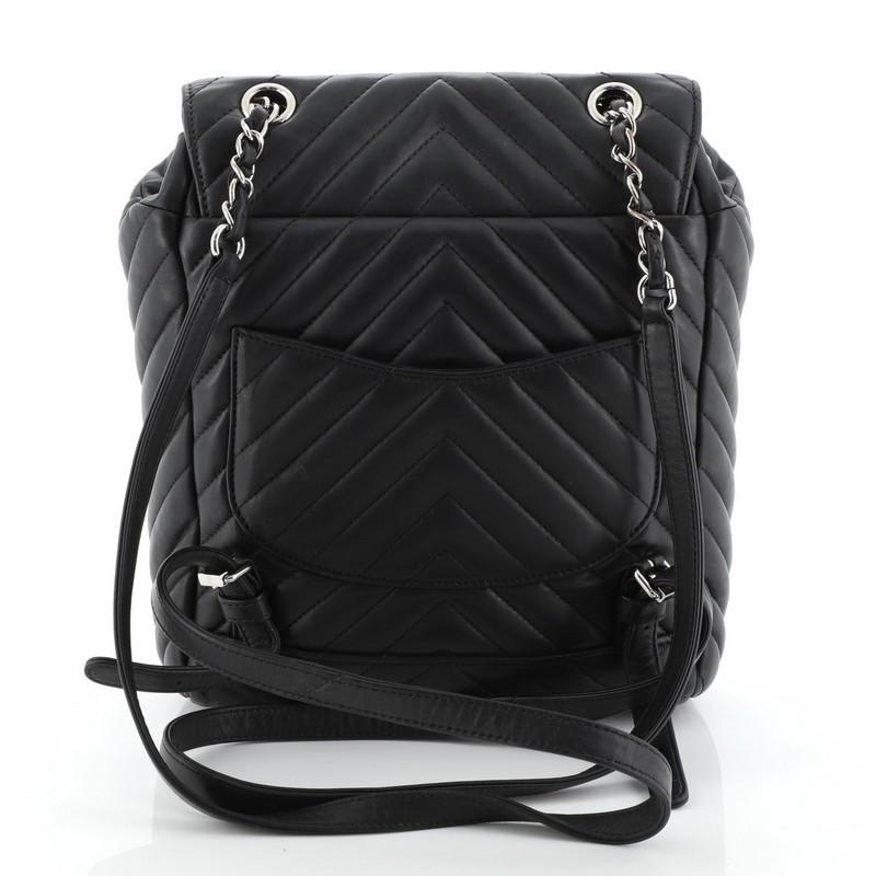 Black Chanel Urban Spirit Backpack Chevron Calfskin Small