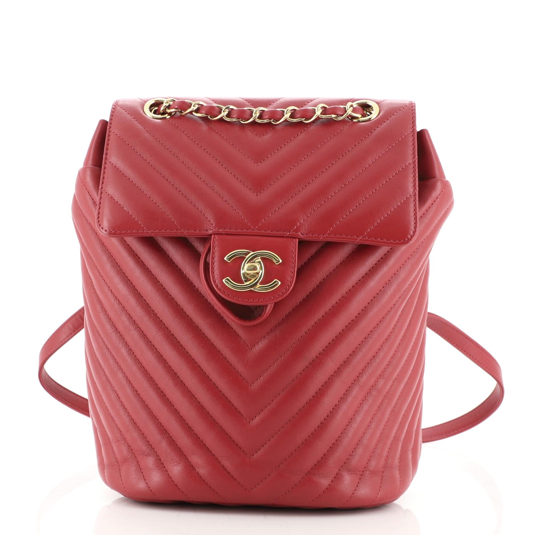 Chanel Mountain Backpack Shearling with Quilted Calfskin Small at