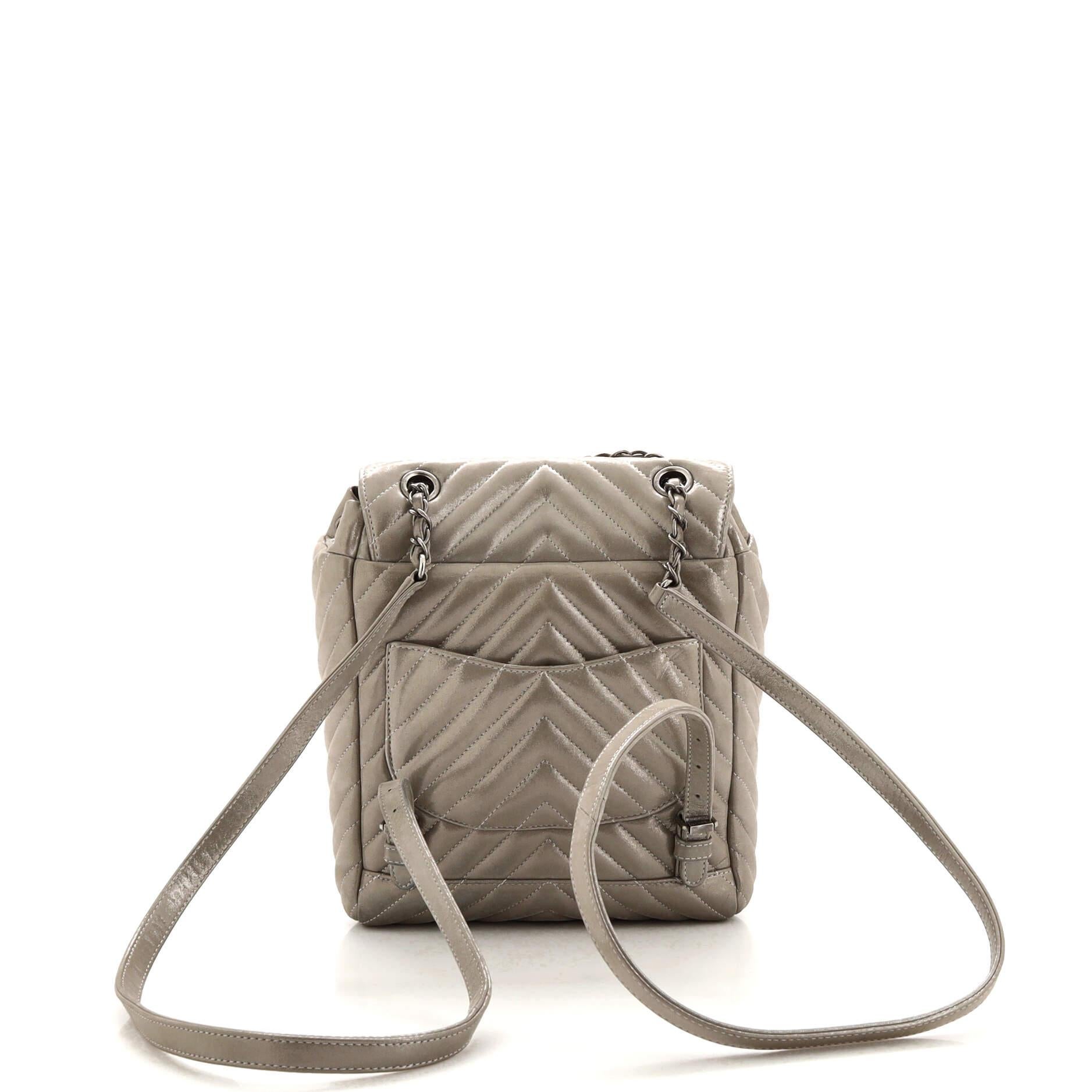 Chanel Urban Spirit Backpack Chevron Iridescent Calfskin Small In Good Condition In NY, NY