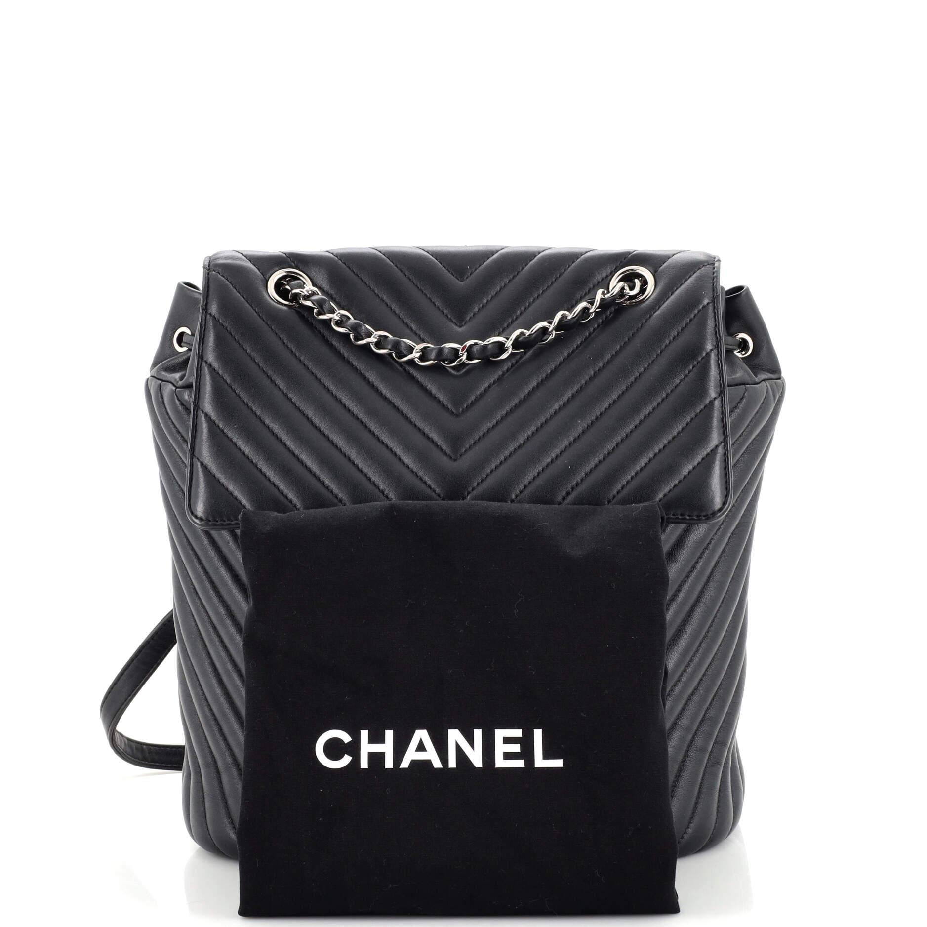 Chanel Urban Spirit Chevron Black Large Backpack
