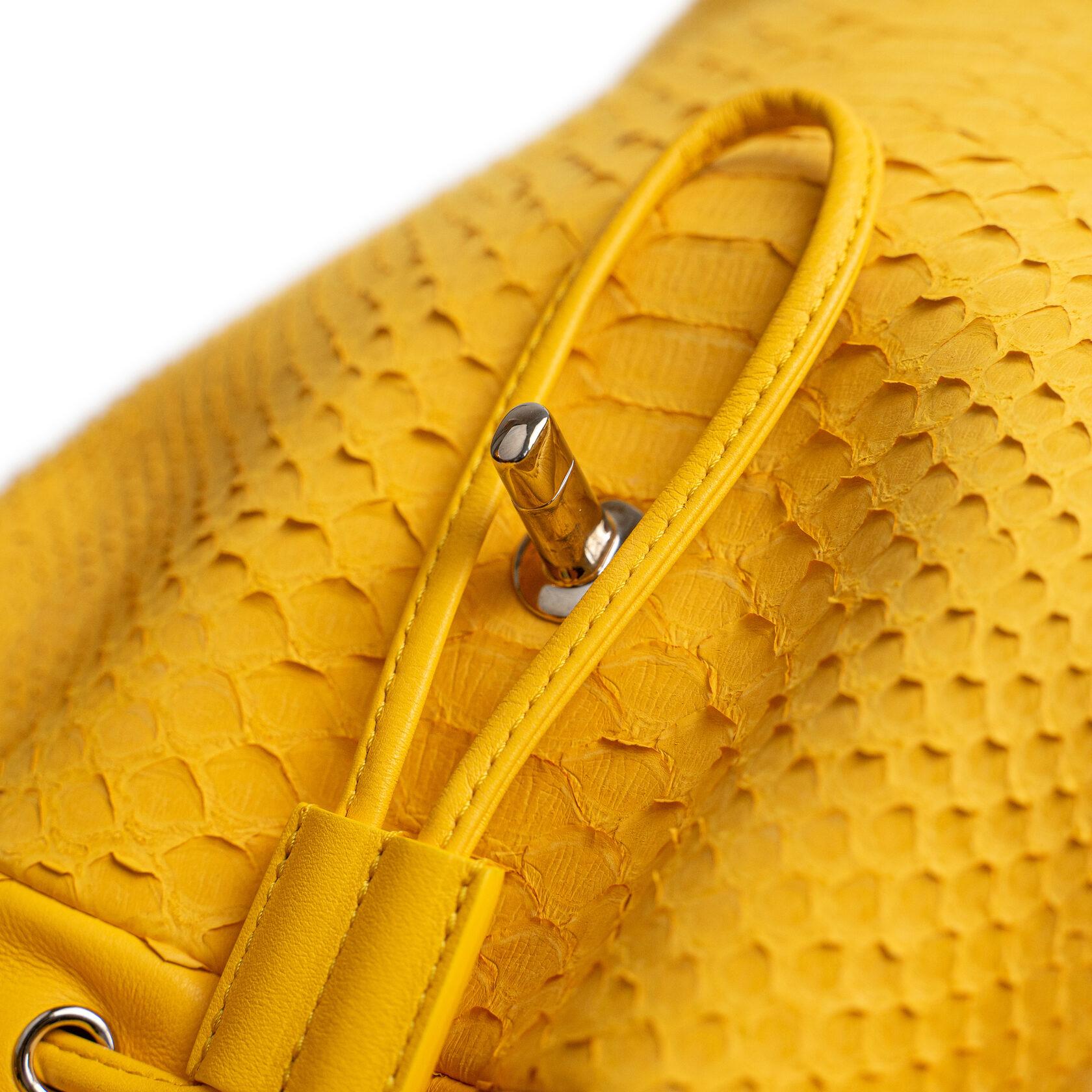 Chanel Urban Spirit Backpack Medium Python Yellow  For Sale 8