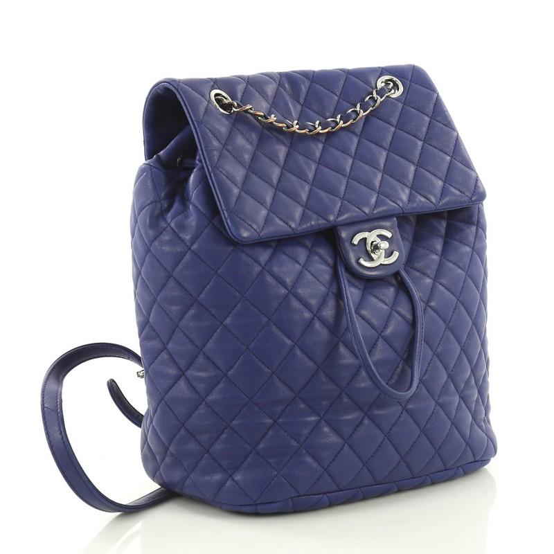 Purple Chanel Urban Spirit Backpack Quilted Lambskin Large
