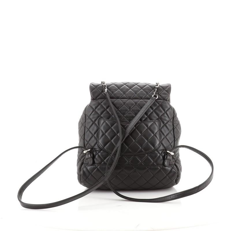 Black Chanel Urban Spirit Backpack Quilted Lambskin Large