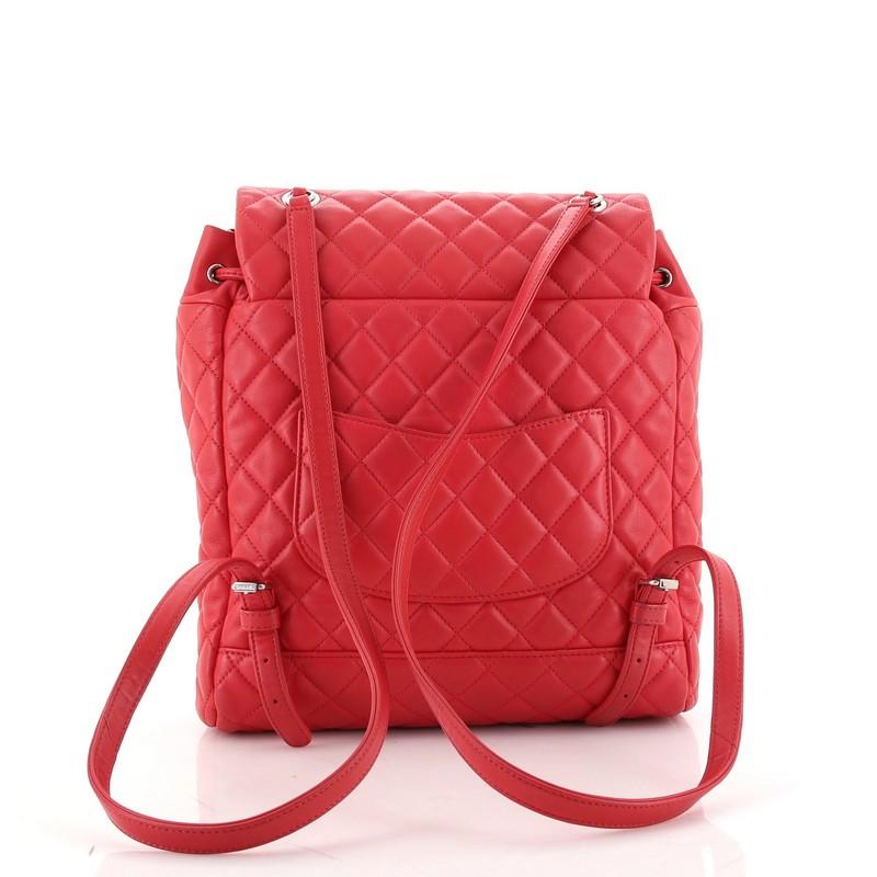 Red Chanel Urban Spirit Backpack Quilted Lambskin Large