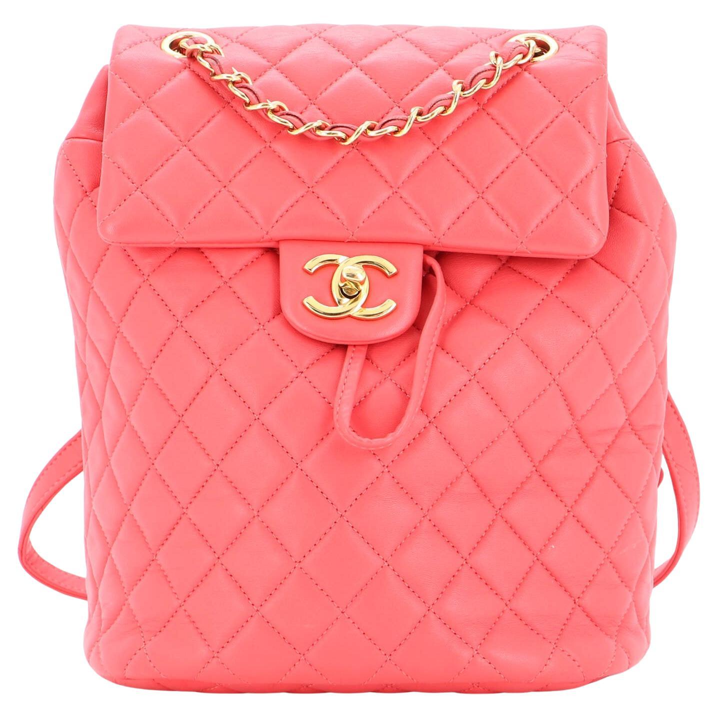 Chanel 22P Dark Pink Quilted Caviar Chain Backpack Flap s214ca72 at 1stDibs