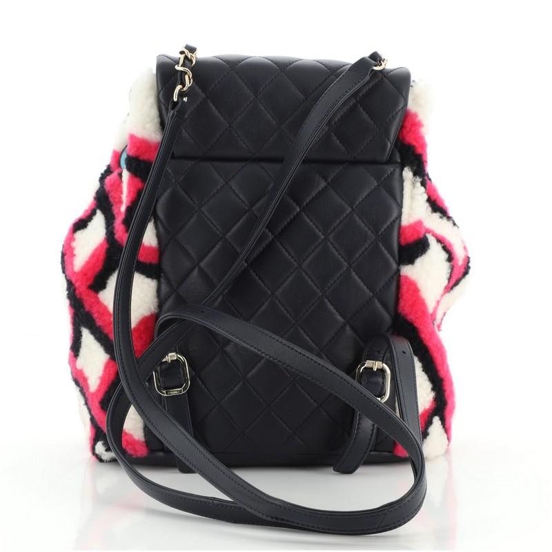 Pink Chanel Urban Spirit Backpack Shearling with Quilted Lambskin Large