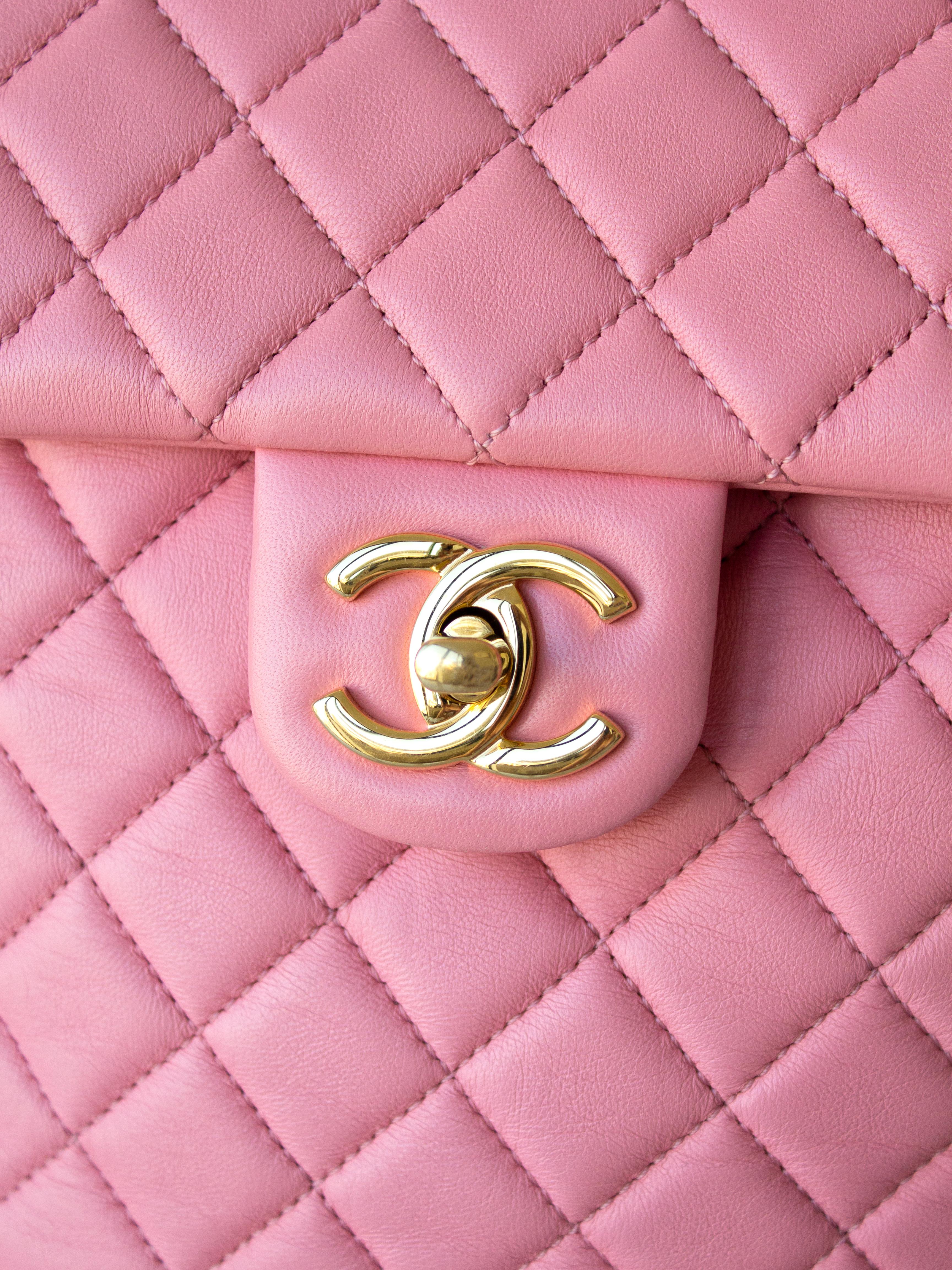 Chanel Urban Spirit Pink Quilted Lambskin Leather Gold CC Backpack 2