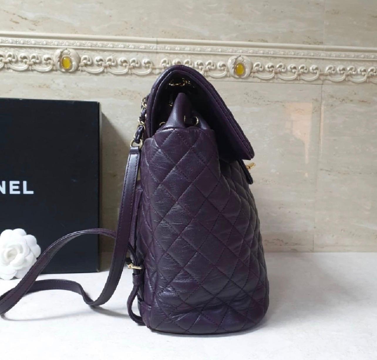 Women's CHANEL Urban Spirit Purple Large Backpack