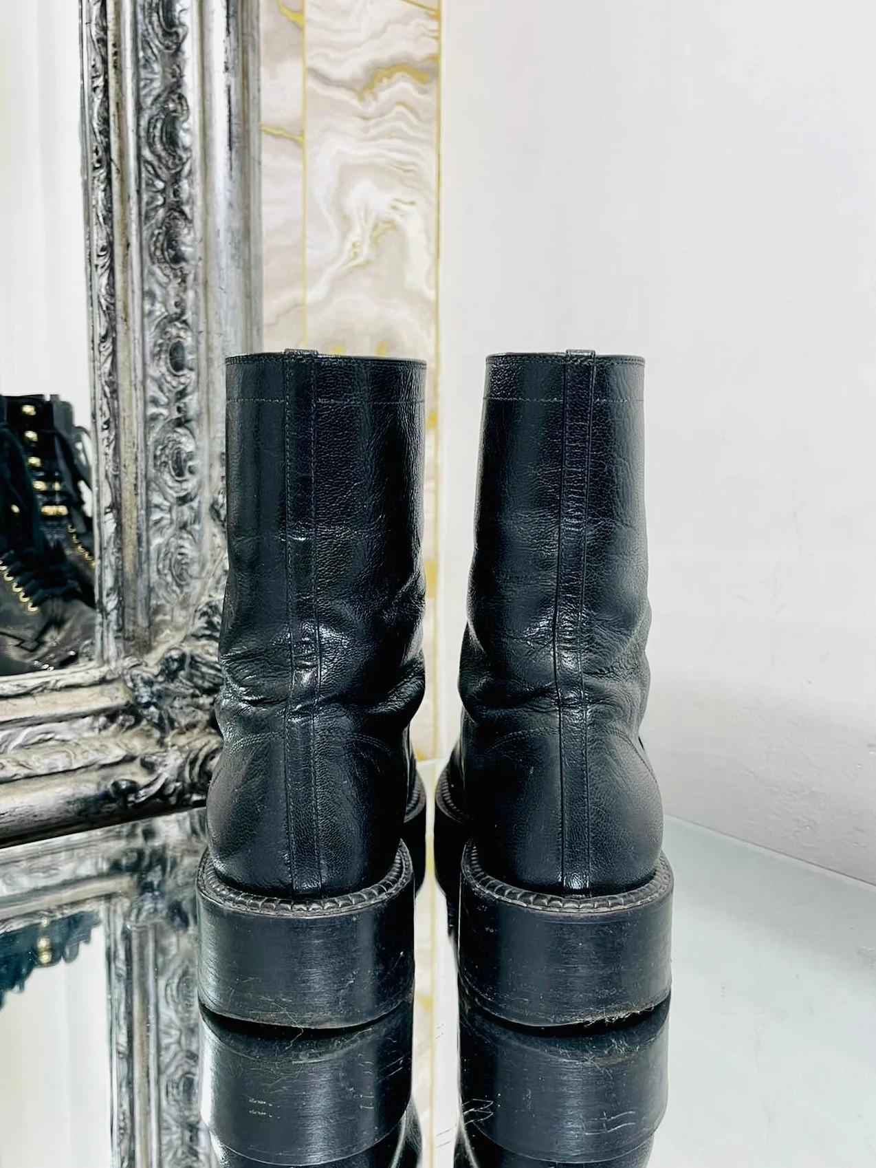 Chanel Utah Eagle Ankle Biker Boots In Good Condition For Sale In London, GB