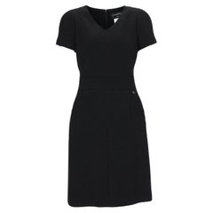 Chanel V-neck Black Shimmer Dress 