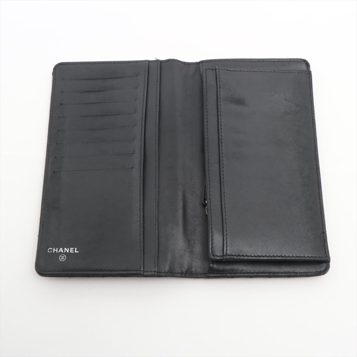 Women's Chanel V Stitch Lambskin Wallet Black