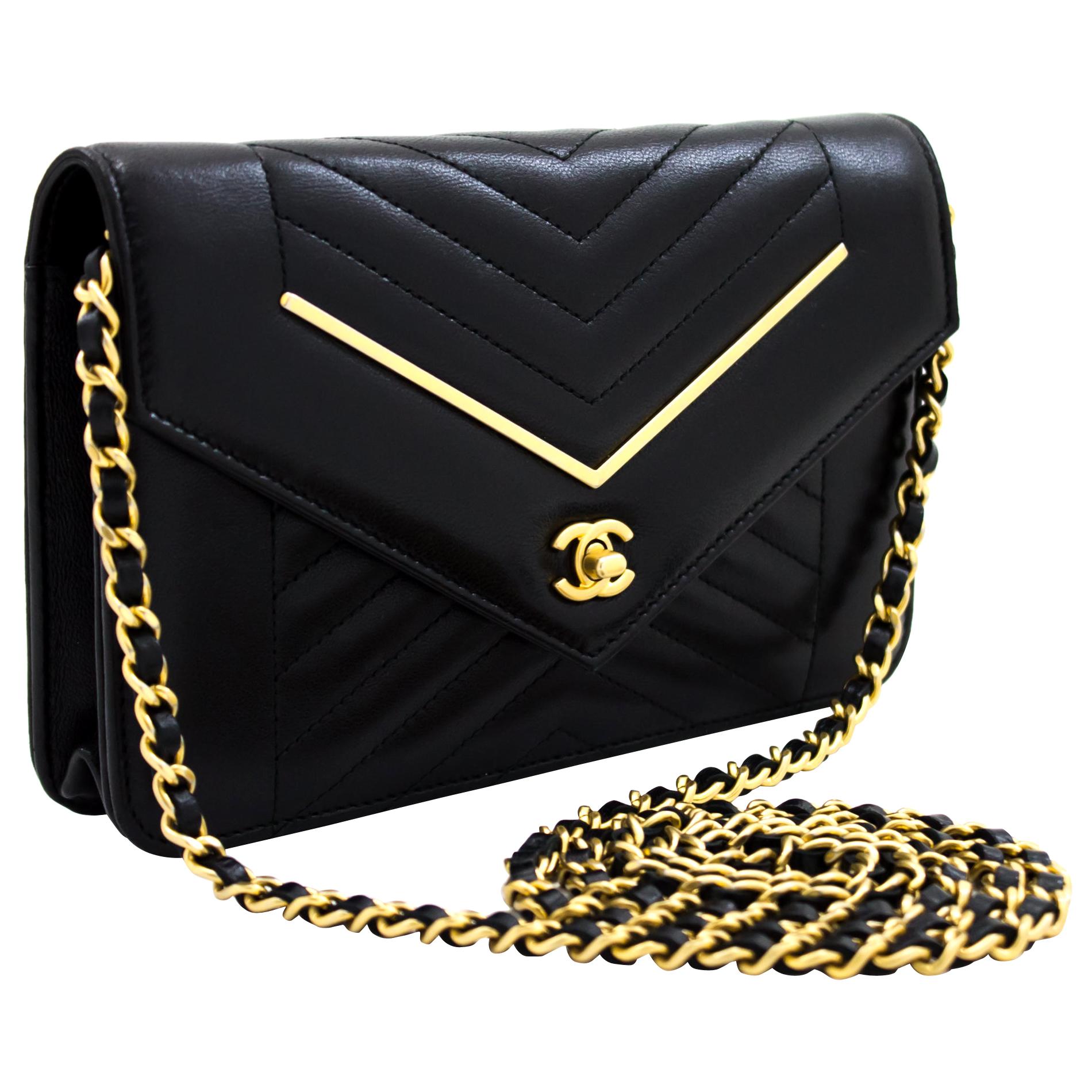 CHANEL Timeless Caviar Leather Wallet On Chain Clutch Crossbody Bag Pi