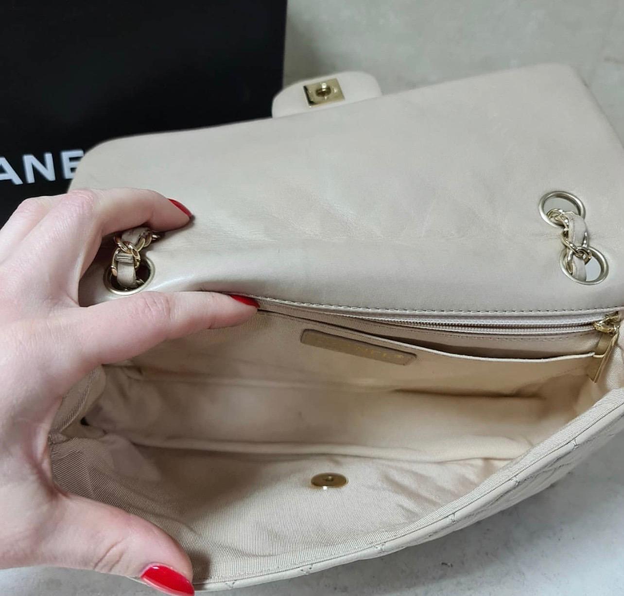 Chanel Valentine Beige Lambskin Leather Flap Shoulder Bag 1