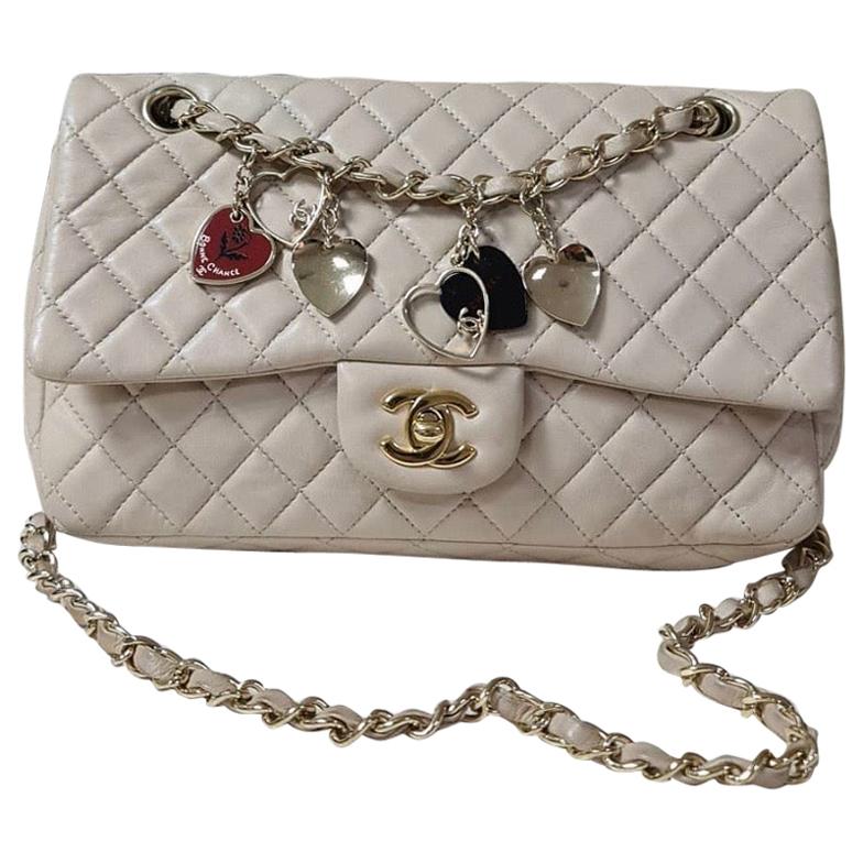 Chanel Valentine Beige Lambskin Leather Flap Shoulder Bag
